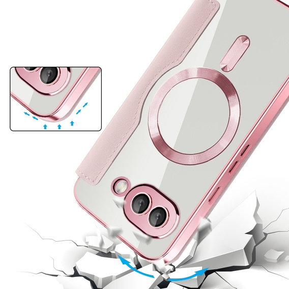 Чохол-книжка для Google Pixel 9A, RFID Wallet MagSafe CamShield, рожевий