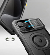 Броньований чохол для iPhone 15 Pro Max, Dexnor CamProtect MagSafe, чорний (Дві рамки)