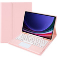 Чехол + клавиатура Samsung Galaxy Tab S9+, Leather Pen Slot TouchPad, розовый rose gold