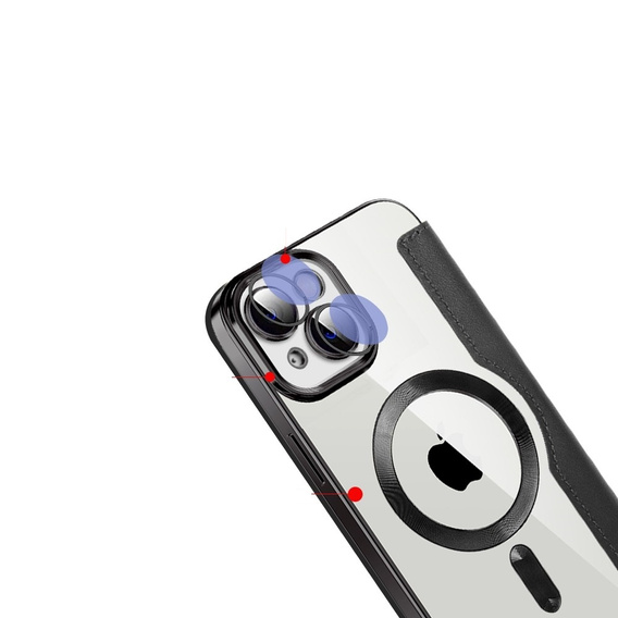 Откидной чехол для iPhone 14, RFID Wallet MagSafe CamShield, чёрный