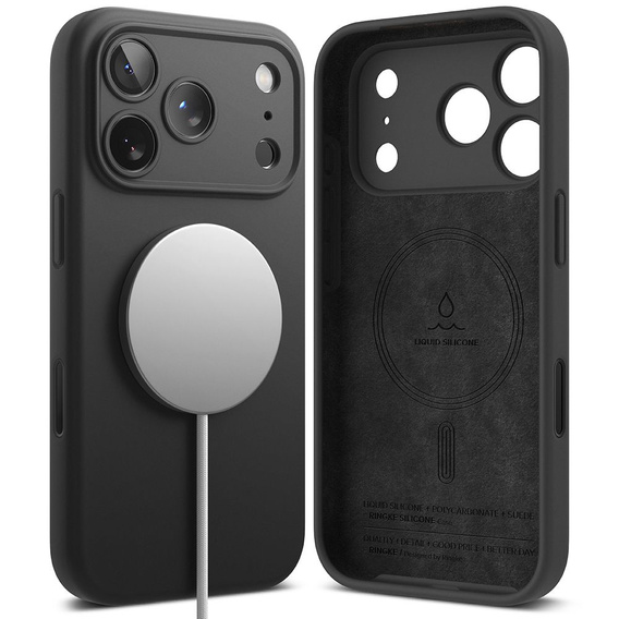Чохол Ringke для iPhone 17 Pro Max, силіконовий магнітний MagSafe, чорний