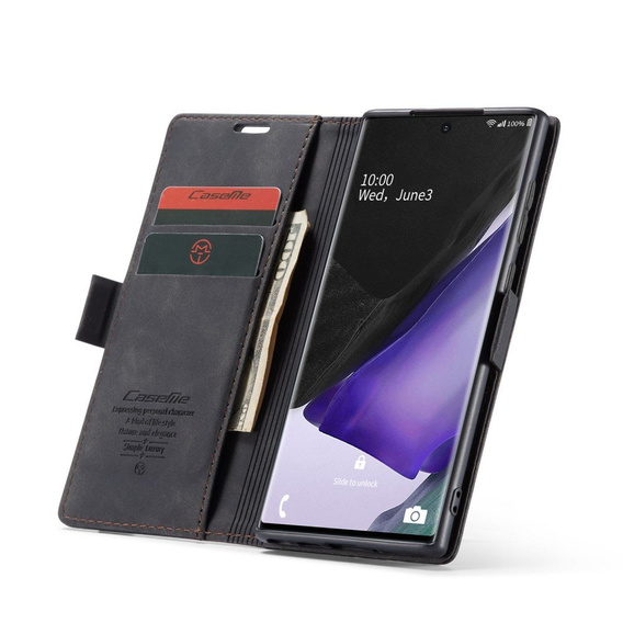 Чехол CASEME для Samsung Galaxy Note 20 Ultra, Leather Wallet Case, чёрный