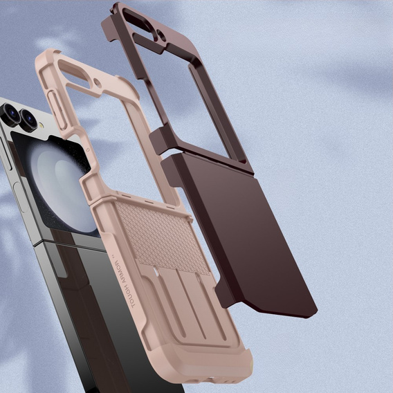 Бронированный чехол для Samsung Galaxy Z Flip7 FE / Z Flip6, Armor Shockproof, бордовый