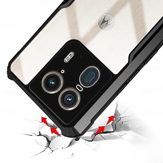 Чехол до Motorola Edge 50 Ultra, AntiDrop Hybrid, чёрный