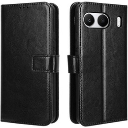 Футляр з клапаном для OnePlus Nord 4, Crazy Horse Wallet, чорний