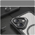 Чехол для iPhone 16, Fusion Hybrid Carbon, для MagSafe, чёрный