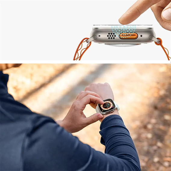 2x закаленное стекло с монтажной рамкой ERBORD для Apple Watch Ultra 1/2/3 49 мм