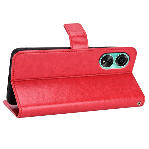 Откидной чехол для Oppo A98 5G, Crazy Horse Wallet, красный
