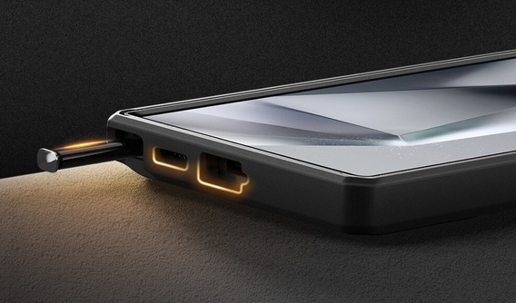 Чехол для Samsung Galaxy S24 Ultra, серия Tongate MECH с подставкой, чёрный