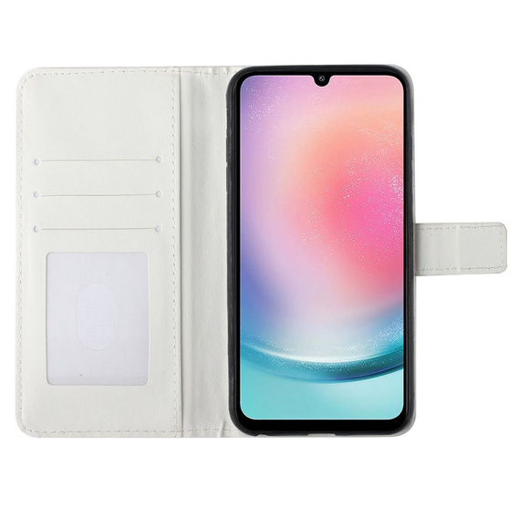 Откидной чехол для Samsung Galaxy A05s, Wallet, Blue Gold Butterflies, синий