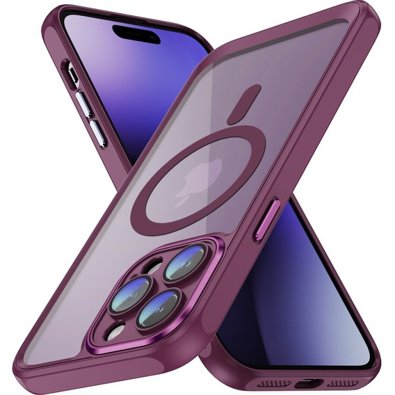 Чохол для iPhone 14 Pro Max, ERBORD Impact Guard, MagSafe, бордовий