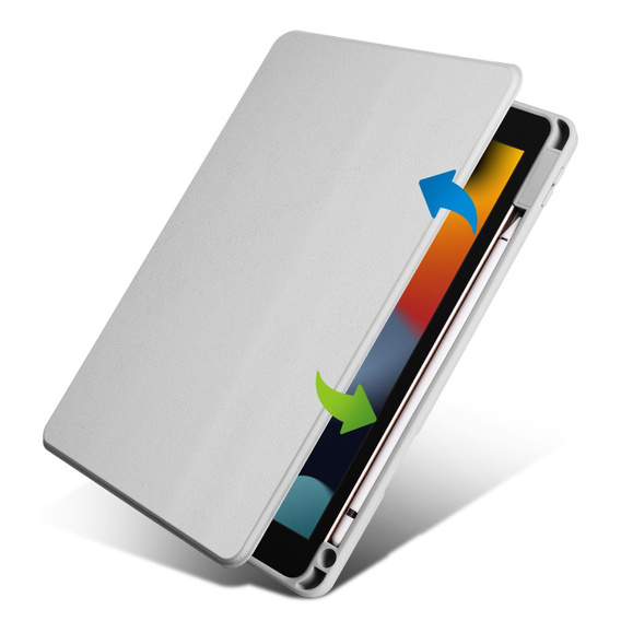 Чехол для iPad 10.2" 2021/2020/2019 (9/8/7 gen.), с местом для стилуса, поворачивающийся на 360°, серый