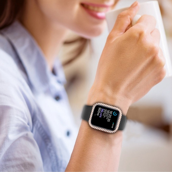 2в1 чехол и защитное стекло для часов Apple Watch 4/5/6/SE 44mm, Pink 