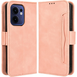 Футляр з клапаном для Oppo Reno 13F / Oppo Reno 13FS, Card Slot, рожевий