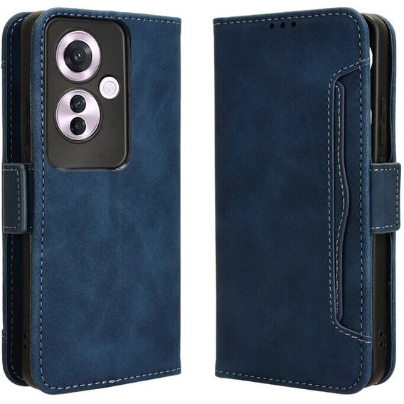 Футляр з клапаном для Oppo Reno 11F 5G, Card Slot, темно-синій