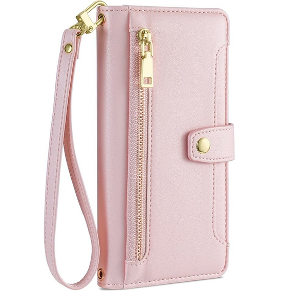 Откидной чехол для Motorola Moto G73 5G, Wallet Zipper Pocket, розовый
