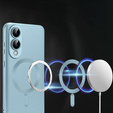 Чехол для Samsung Galaxy S25 Edge, ColorMag, для MagSafe, синий + закаленное стекло 9H