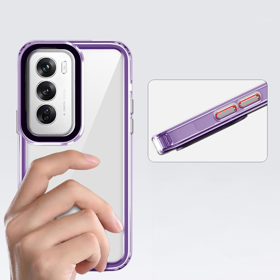 Чoхол до Oppo A80, Fusion Hybrid, прозорий / фіолетовий