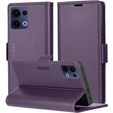 Чохол для Oppo Reno 13, ERBORD Glossy Litchi, гаманець з клапаном, фіолетовий