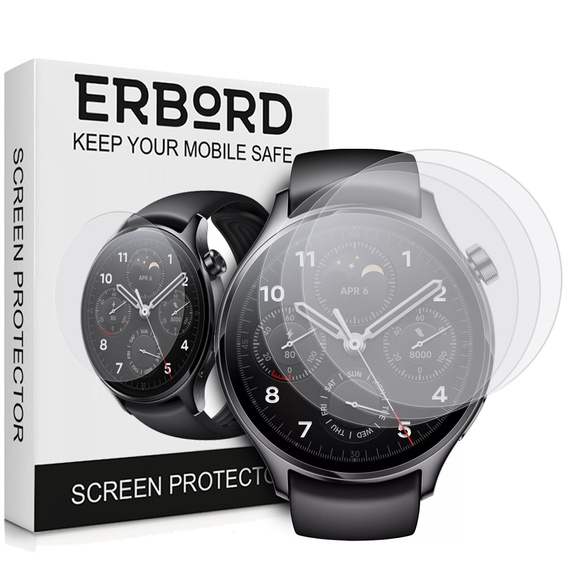 3x Гидрогелевая фольга ERBORD для Xiaomi Watch S1 Pro