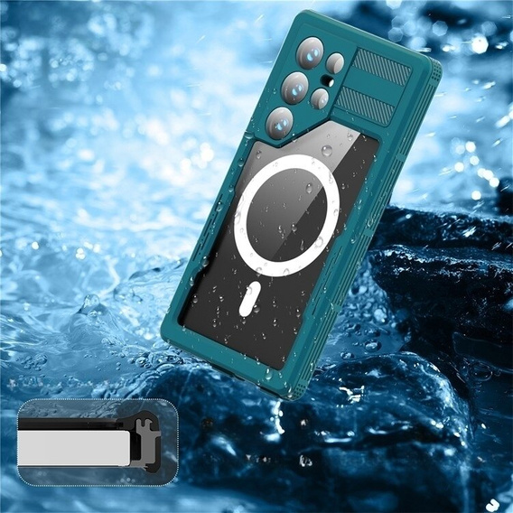Водонепроницаемый чехол для Samsung Galaxy S24 Ultra, Redpepper, для MagSafe, синий