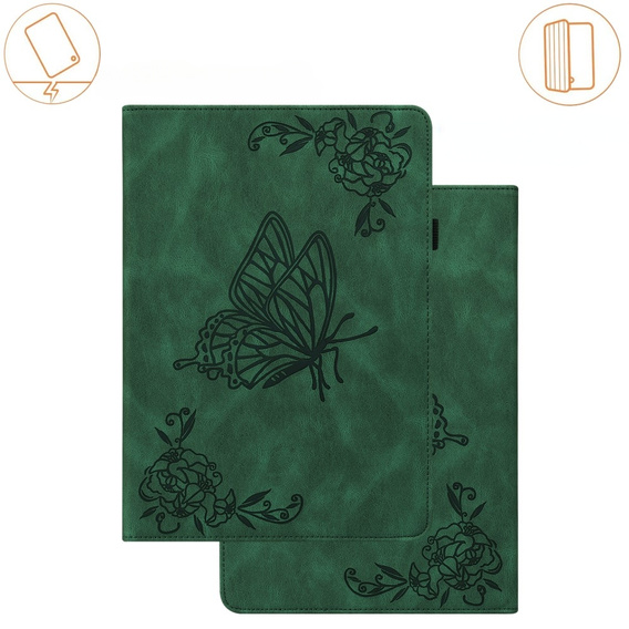 Чохол для Lenovo Tab M9, Butterfly, зелений