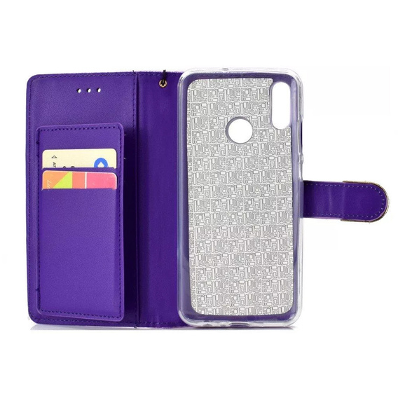 Откидной чехол для Huawei P Smart 2019 / Honor 10 Lite, Glitter Mirror Wallet, фиолетовый