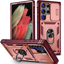 Чохол NOX Camera Slide Samsung Galaxy S23 Ultra, CamShield Slide, рожевий / червоний