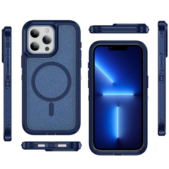 Чехол с рамкой для iPhone 13 Pro Max, для MagSafe, синий