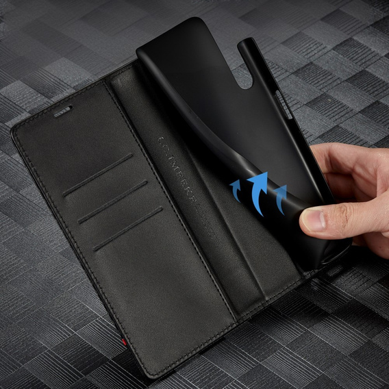 Чохол-фліп для Samsung Galaxy S25, Carbon LC.IMEEKE, чорний