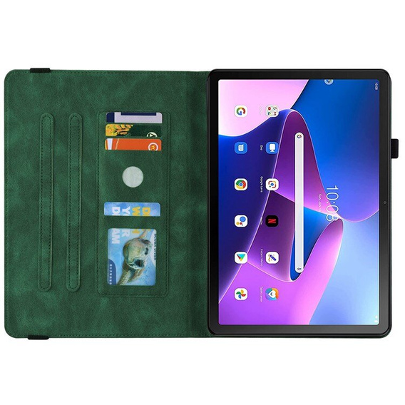 Чехол для Lenovo Tab M10 Plus 10.6 Gen 3 TB-125F TB-128F, Butterfly, зелёный