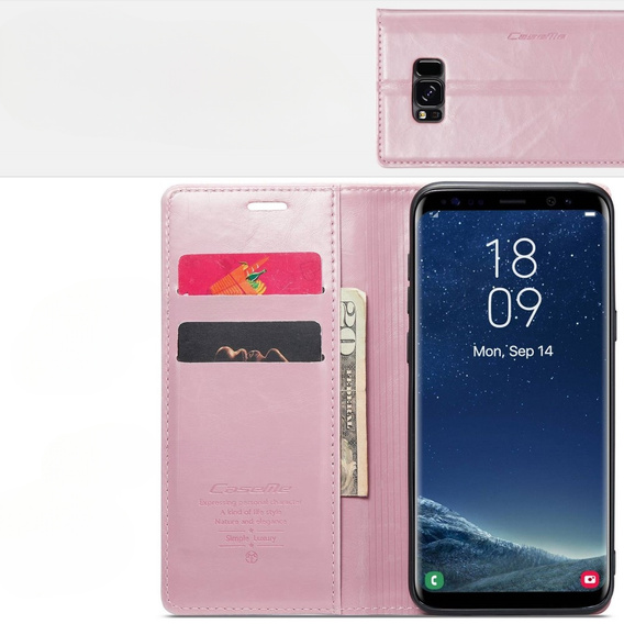 Флип-кейс CASEME для Samsung Galaxy S8, Waxy Textured, розовый