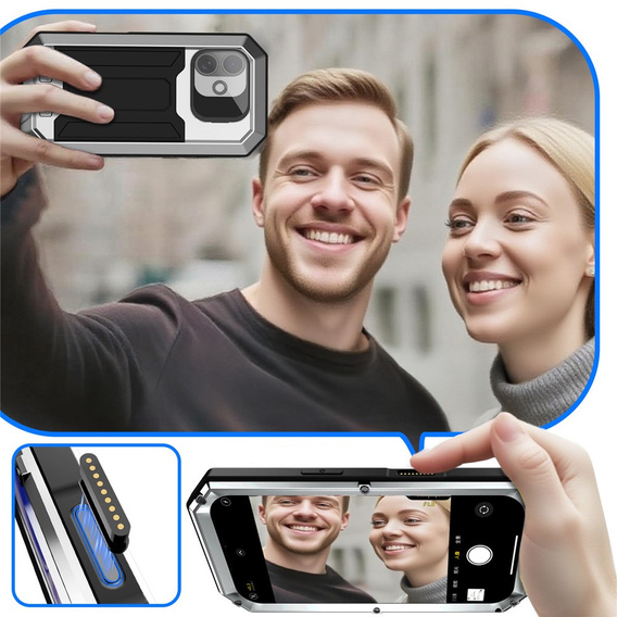 Бронированный чехол R-JUST с защитой экрана и подставкой для iPhone 17