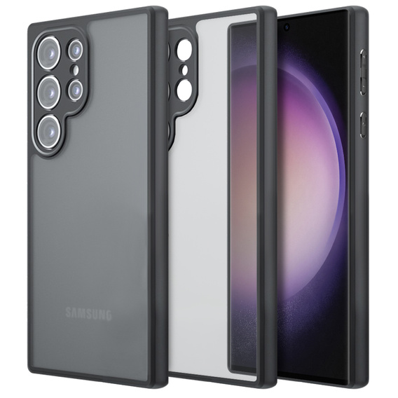 Чохол для Samsung Galaxy S24 Ultra, Fusion Hybrid, із захистом камери, прозорий / чорний
