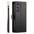 Откидной чехол для Samsung Galaxy S25, Wallet Zipper Pocket, чёрный