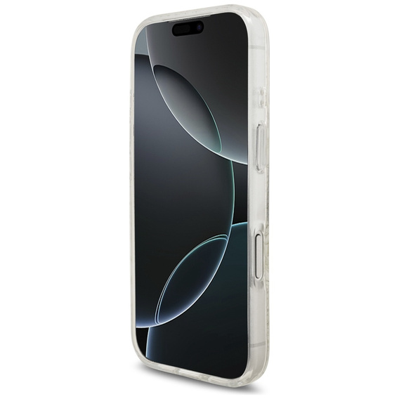 Чохол Guess IML Flowers Electroplated Allover With Beads Strap, для MagSafe, з ремінцем для iPhone 17 Pro