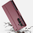 Чохол для Samsung Galaxy S24, ERBORD Glossy Litchi, гаманець з клапаном, червоний