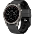 Силиконовый ремешок для Garmin Fenix 7 / Forerunner 965 / 955 / 945 / 935, серый / черный