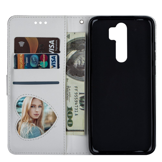 Чохол-книжка для Xiaomi Redmi Note 8 Pro, Wallet Zippered, сріблястий