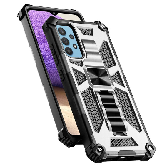 Чехол до Samsung Galaxy A32 5G, Armor Kickstand, серебряный