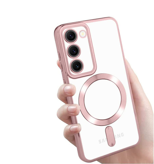 Чохол для Samsung Galaxy S23 Plus, Electro MagSafe, рожевий rose gold + Скло на екран