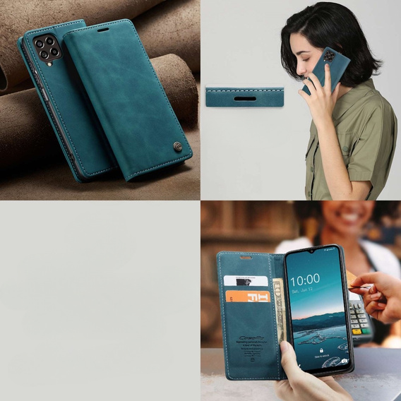 Чехол CASEME для Samsung Galaxy M33 5G, Leather Wallet Case, синий