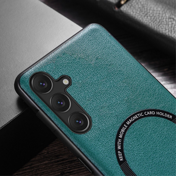 Чехол до Samsung Galaxy A34 5G, Leather Hybrid MagSafe, зелёный
