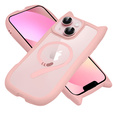 Чохол для iPhone 13 / iPhone 14, для MagSafe, Cute Cat, рожевий + захисне скло