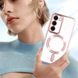 Чехол для Samsung Galaxy S23, Electro MagSafe, розовый rose gold + стекло для экрана