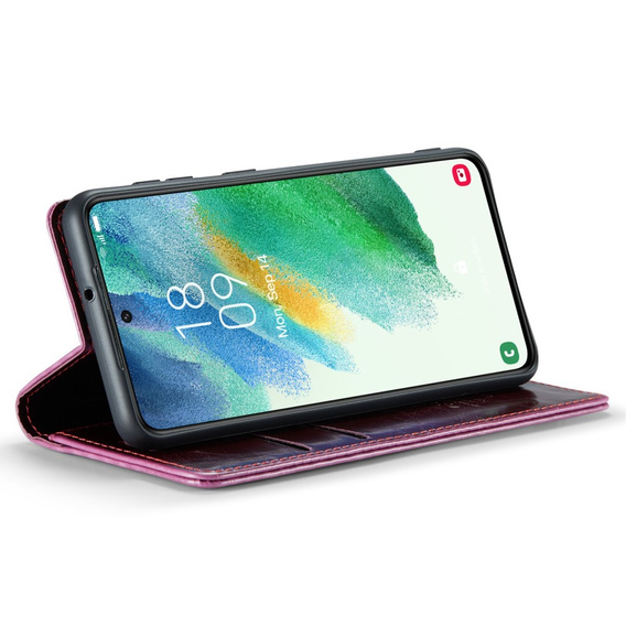 Флип-кейс CASEME для Samsung Galaxy S21 FE, Waxy Textured, красный