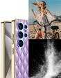 Чехол для Samsung Galaxy S25 Ultra, Leather Rhombus, фиолетовый