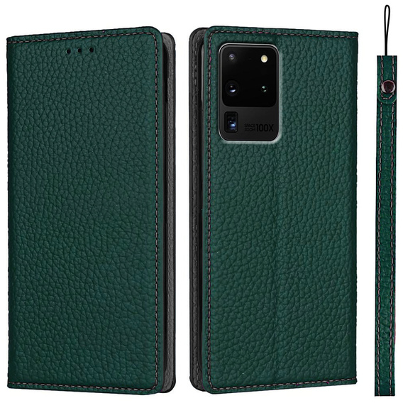 Шкіряний чохол для Samsung Galaxy S20 Ultra, ERBORD Grain Leather, зелений