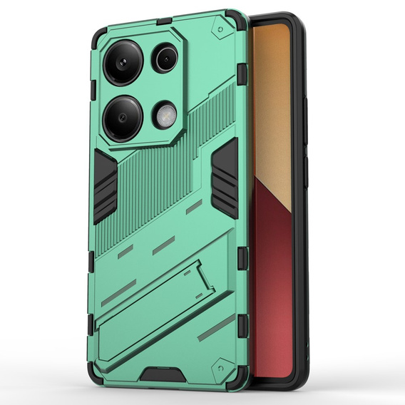 Чехол для Xiaomi Redmi Note 13 Pro 4G / Xiaomi Redmi Note 14S / Xiaomi Poco M6 Pro 4G, Military kickstand, зелёный