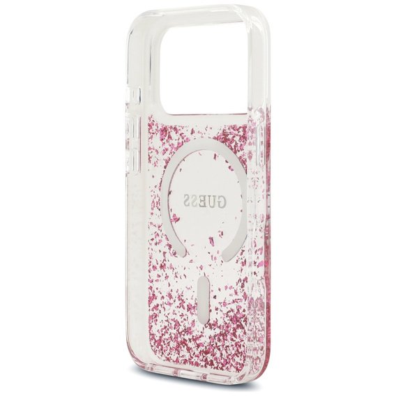 Чехол GUESS Resin Bottom Glitter MagSafe для iPhone 17 Pro